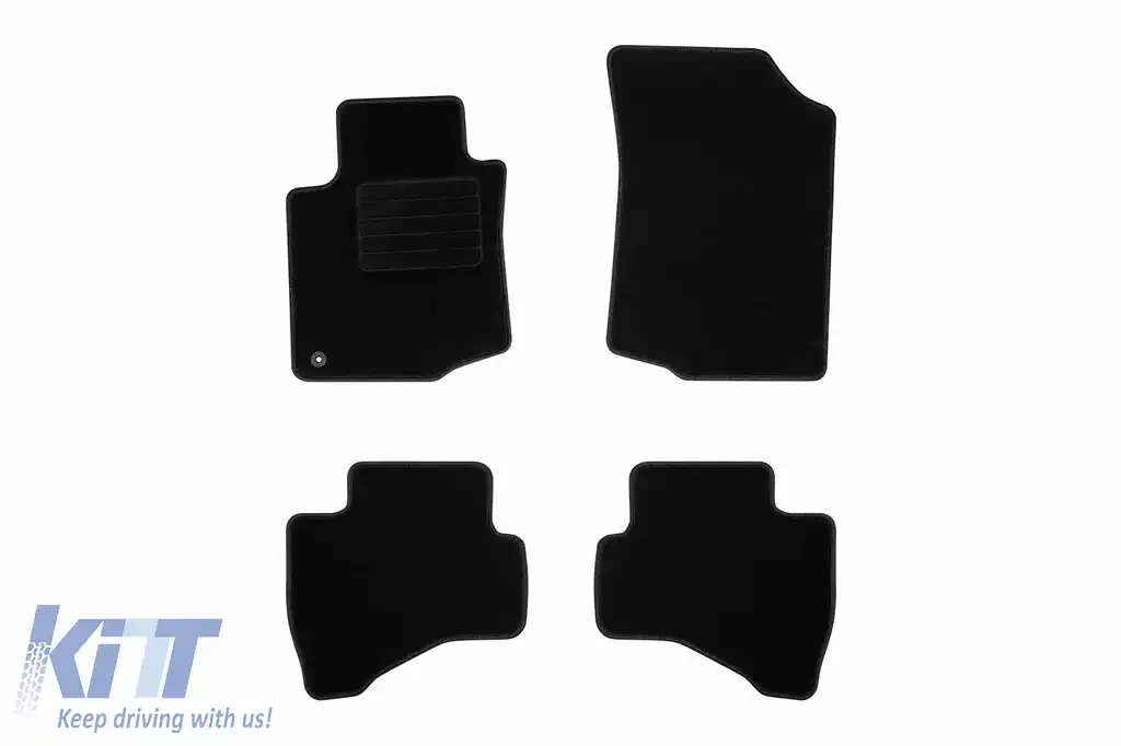 Mochete textile de la Rigum potrivite pentru Citroen C1 2005-2011, set de 4 bucăți, negru