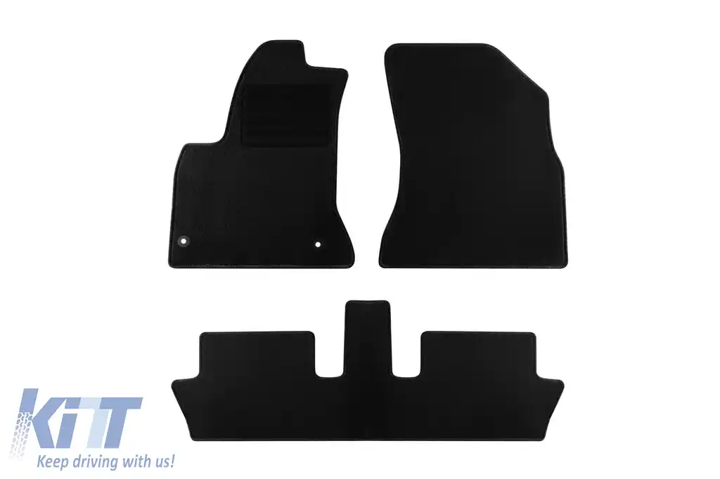 Mochete textile de la Rigum potrivite pentru Citroen C4 Picasso 2006-2013 cu 5 locuri, set de 3 piese, negru