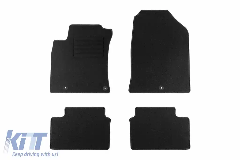 Mochete textile de la Rigum potrivite pentru Hyundai i30 după 2017, set de 4 bucăți, negru