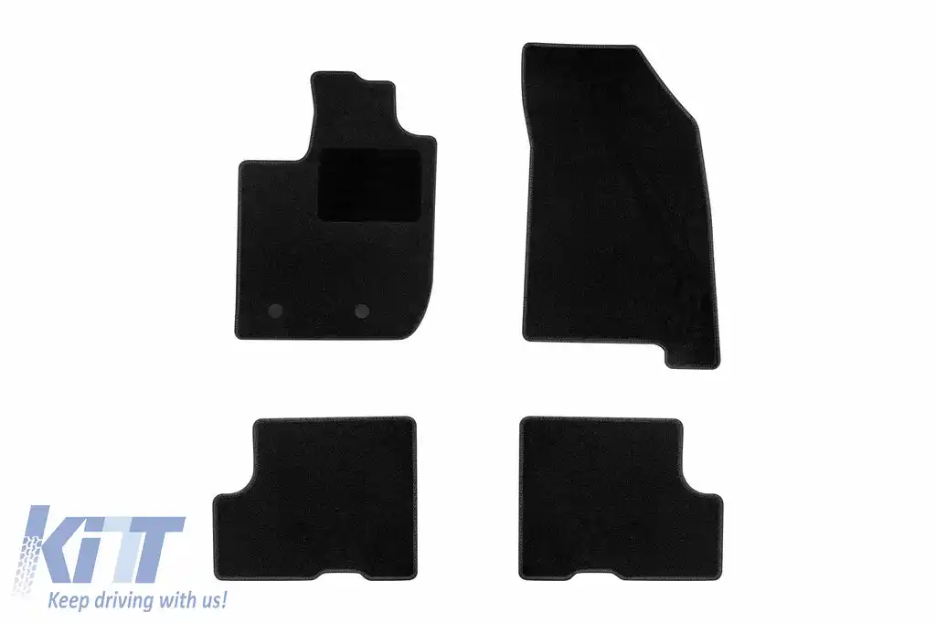 Mochete textile de la Rigum potrivite pentru Dacia Duster după 2018, cu compartiment sub scaunul din față al pasagerului, set de 4 bucăți, negru
