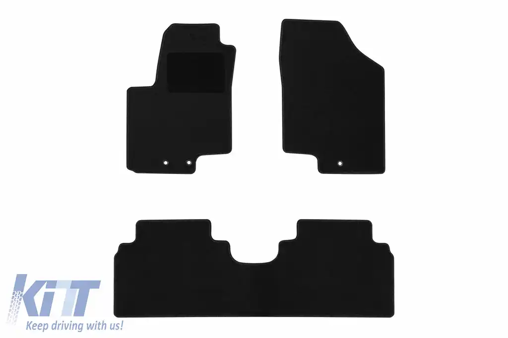 Mochete textile de la Rigum potrivite pentru Hyundai iX20 2010-2019, Kia Venga 2009-2017, set de 3 piese, negru