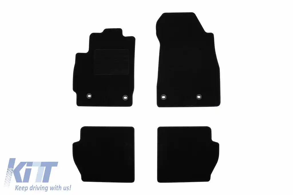 Mochete textile de la Rigum potrivite pentru Mazda 2 2007-2015, set de 4 bucăți, negru