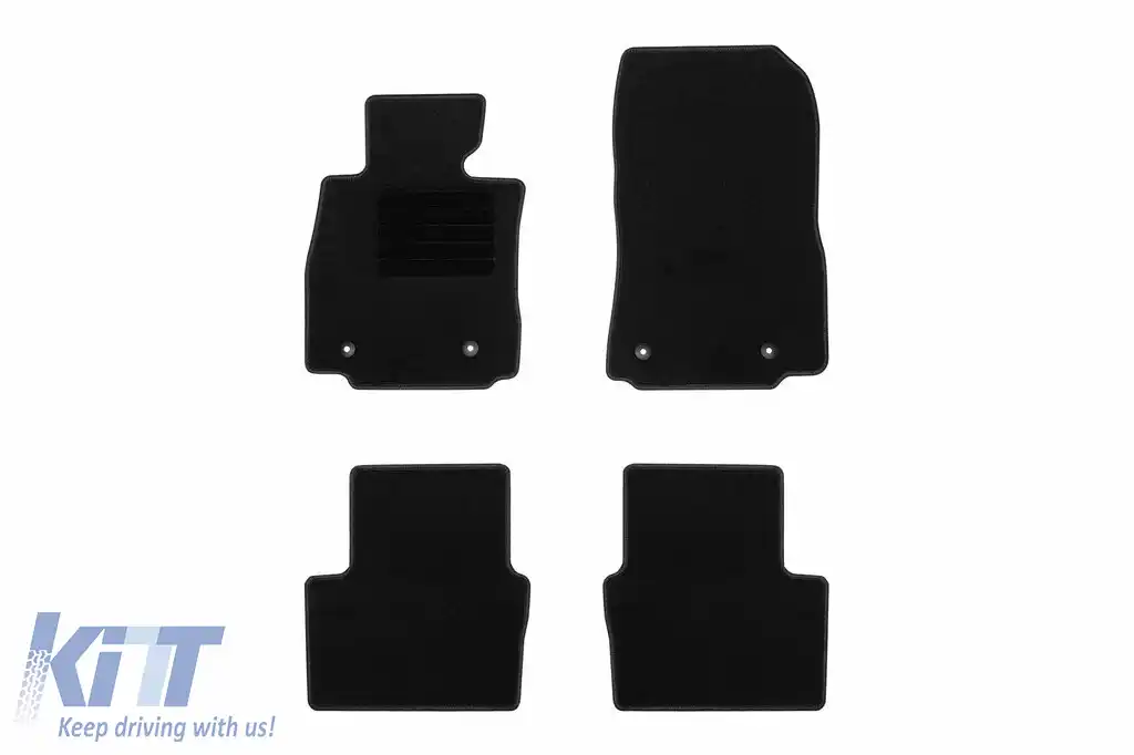 Mochete textile de la Rigum potrivite pentru Mazda 2 2015-2020, set de 4 bucăți, negru