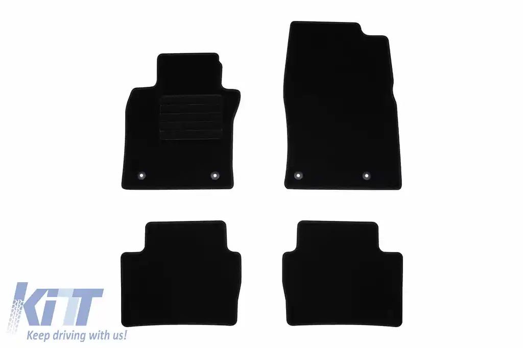 Mochete textile de la Rigum potrivite pentru Mazda 3 după 2019, set de 4 bucăți, negru