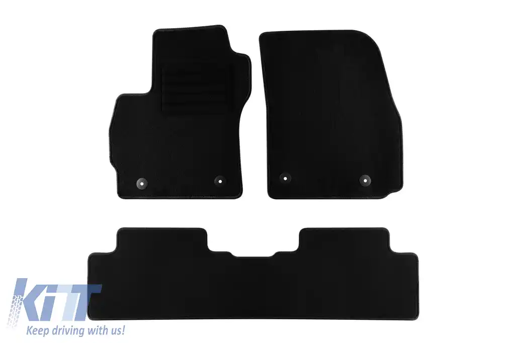 Mochete textile de la Rigum potrivite pentru Mazda 5 2011-2018, set de 3 bucăți, negru
