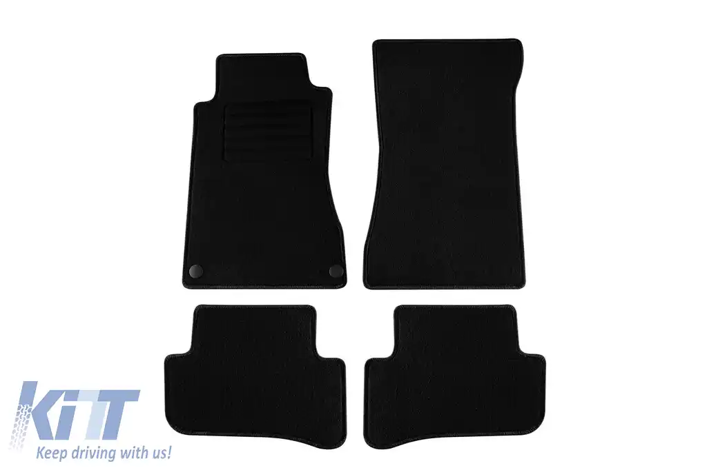 Mochete textile de la Rigum potrivite pentru Mercedes C class W203 2000-2007, set de 4 bucăți, negru