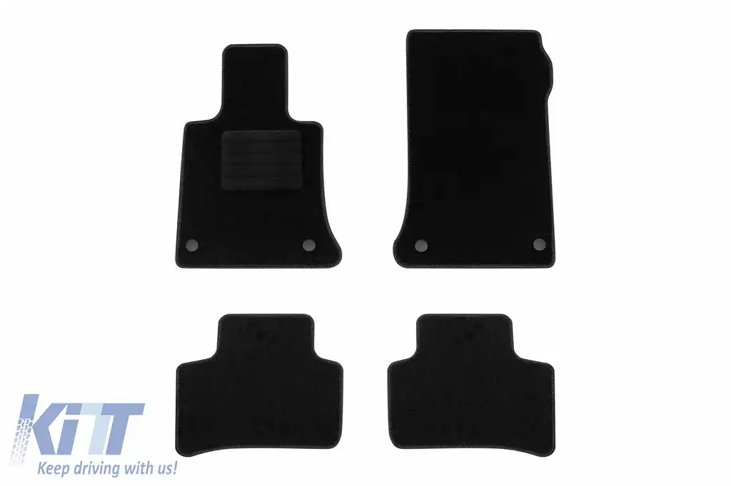 Mochete textile de la Rigum potrivite pentru Mercedes GLK X204 2008-2015, set de 4 bucăți, negru