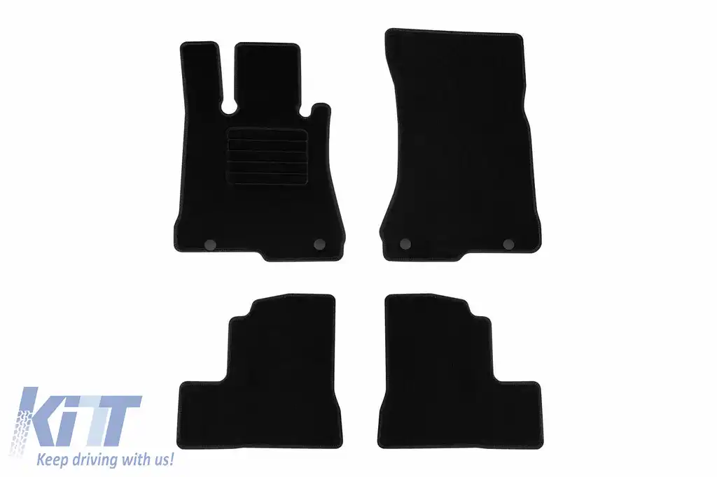 Mochete textile de la Rigum potrivite pentru Mercedes S class W221 2005-2013 cu ampatament scurt, set de 4 bucăți, negru