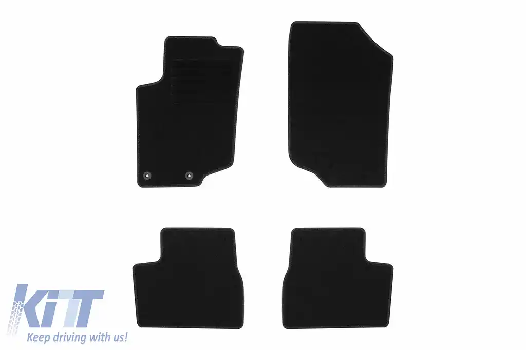 Mochete textile de la Rigum potrivite pentru Peugeot 207 2006-2014, set de 4 bucăți, negru