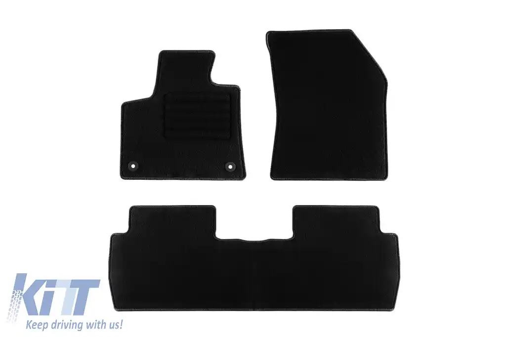 Mochete textile de la Rigum potrivite pentru Peugeot 5008 după 2017, set de 4 bucăți, negru