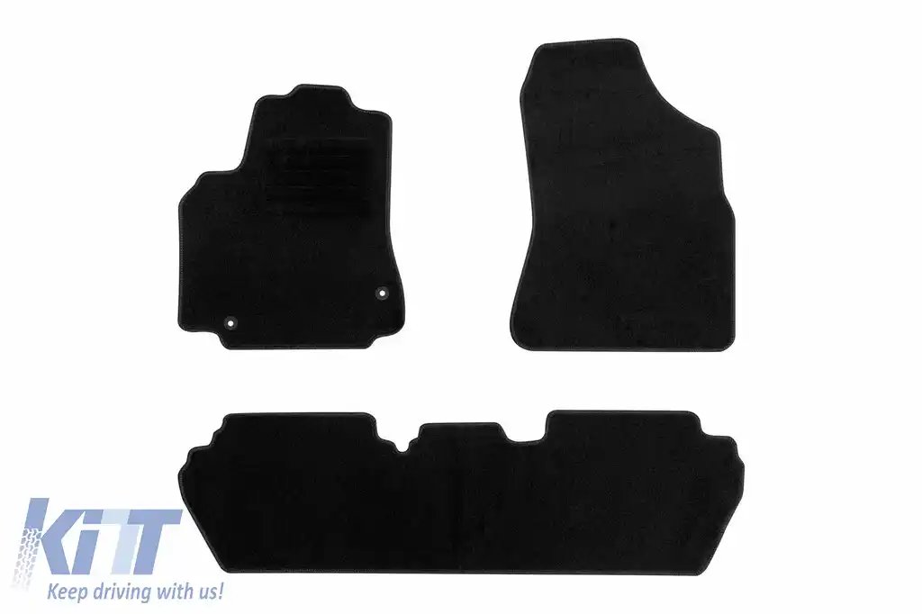 Mochete textile de la Rigum potrivite pentru Citroen Berlingo, Peugeot Partner 2008-2019, set de 3 bucăți, negru