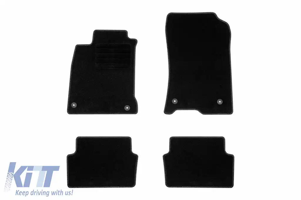 Mochete textile de la Rigum potrivite pentru Renault Laguna hatchback, estate 2007-2015, set de 4 bucăți, negru