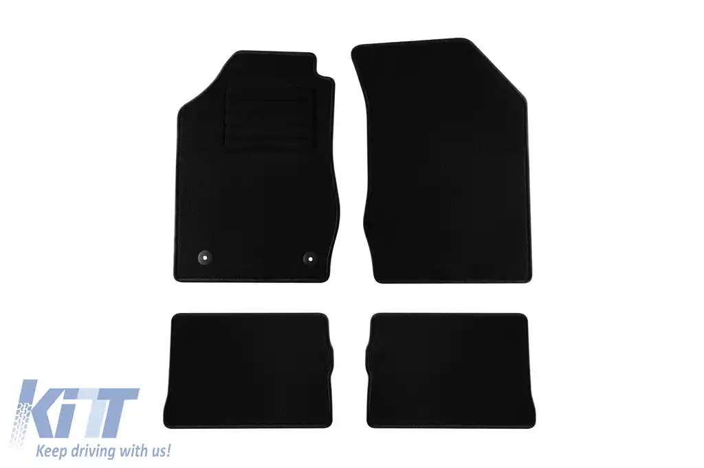 Mochete textile de la Rigum potrivite pentru Renault Clio 2005-2012, set de 4 bucăți, negru