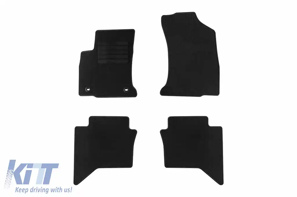 Mochete textile de la Rigum potrivite pentru Toyota Hilux după 2016, cu cabină dublă, set de 4 piese, negru