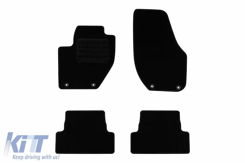 Mochete textile de la Rigum potrivite pentru Volvo V40 2012-2019, set de 4 bucăți, negru