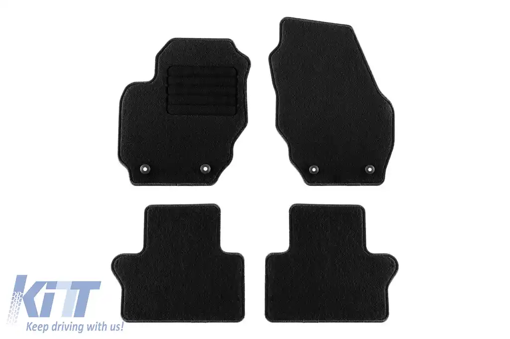 Mochete textile de la Rigum potrivite pentru Volvo V70 2008-2016, set de 4 bucăți, negru