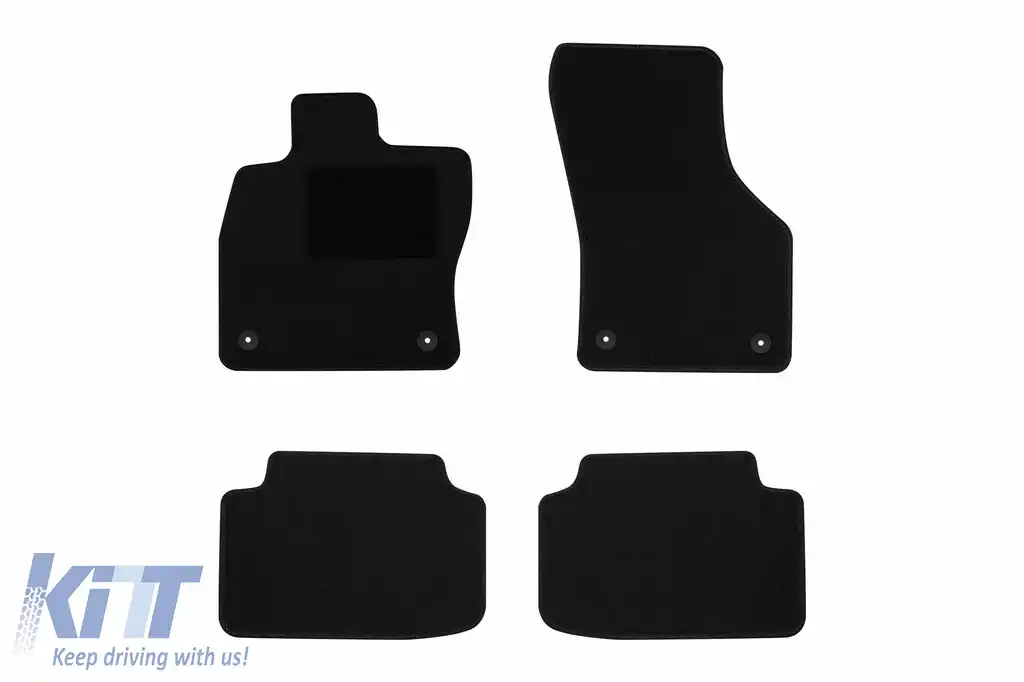 Mochete textile de la Rigum potrivite pentru Skoda Octavia 2013-2019, set de 4 bucăți, negru