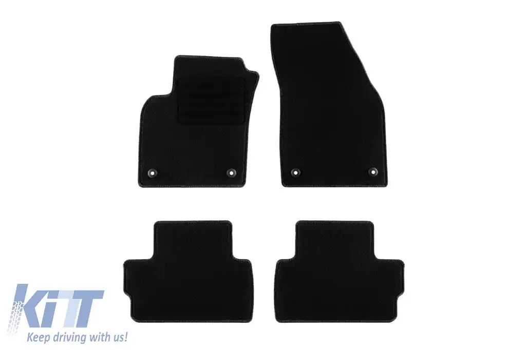 Mochete textile de la Rigum potrivite pentru Volvo C30 2006-2010, set de 4 bucăți, negru