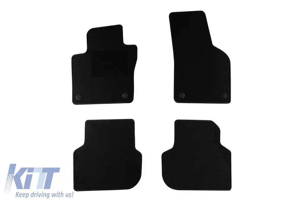 Mochete textile de la Rigum potrivite pentru Volkswagen Jetta 2010-2018, set de 4 bucăți, negru
