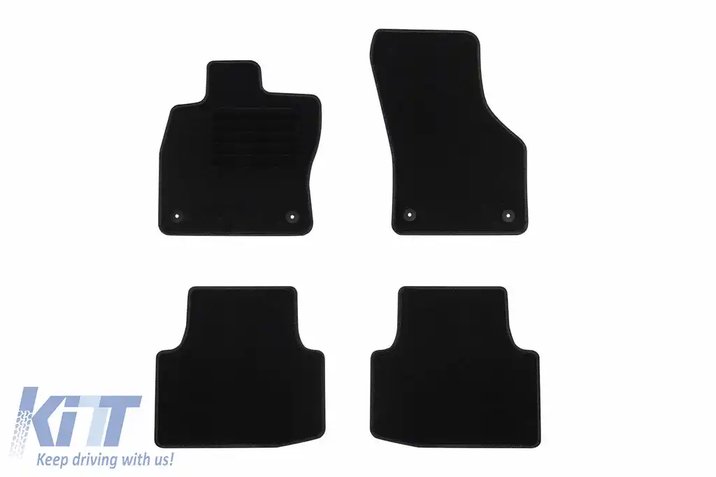 Mochete textile de la Rigum potrivite pentru Volkswagen Passat B8 după 2014, set de 4 bucăți, negru