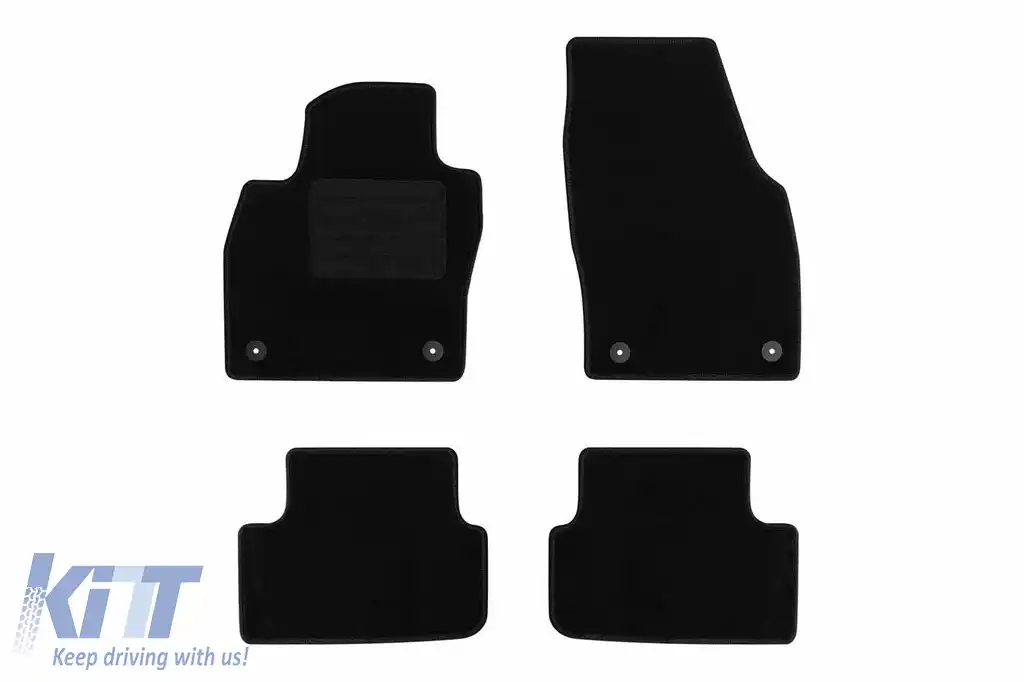 Mochete textile de la Rigum potrivite pentru Volkswagen T-Cross după 2019, set de 4 bucăți, negru