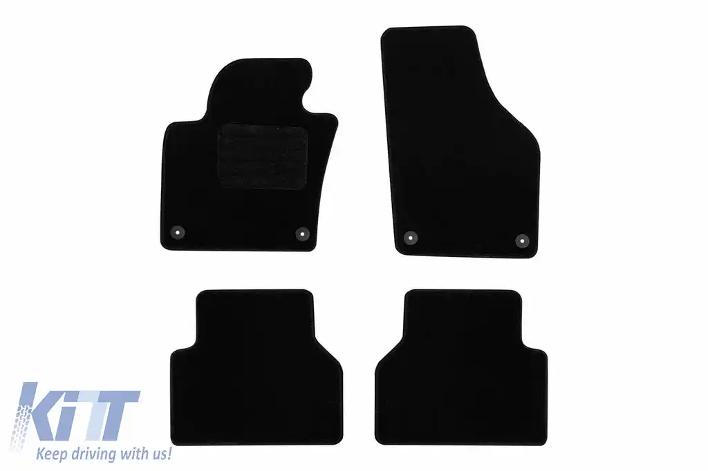 Mochete textile de la Rigum potrivite pentru Volkswagen Tiguan 2007-2016, set de 4 bucăți, negru