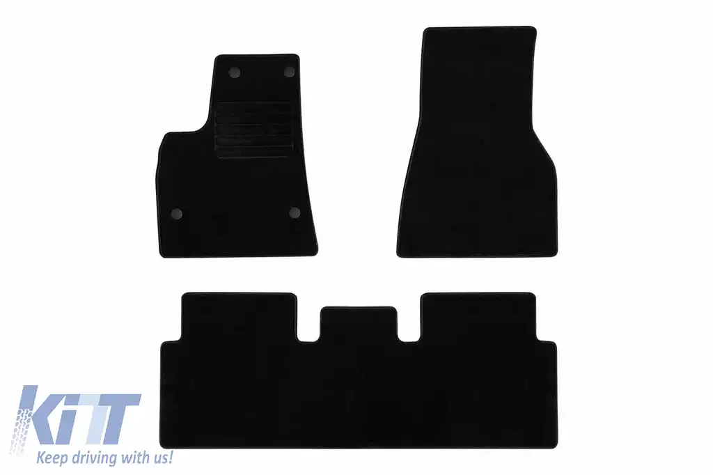 Mochete textile de la Rigum potrivite pentru Tesla Model S 2012-2016, set de 3 piese, negru