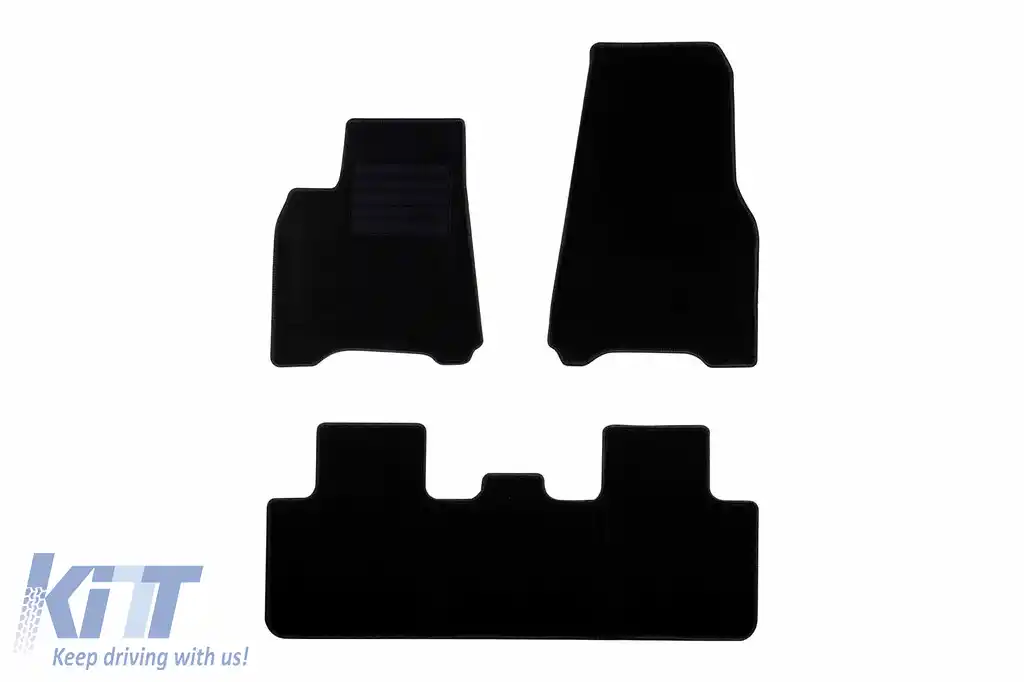 Mochete textile de la Rigum potrivite pentru Tesla Model Y 2020-2025, set de 3 piese, negru