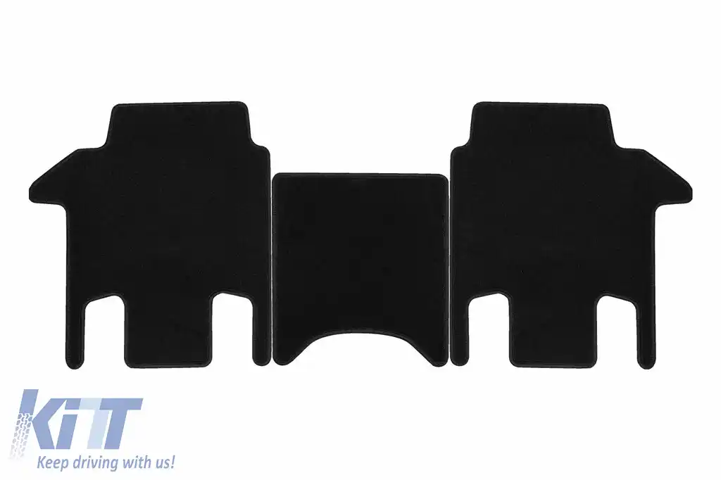 Mochete textile de la Rigum potrivite pentru Volkswagen T7 Multivan după 2022, pentru a doua rangă cu șine deschise, set de 2 bucăți, negru