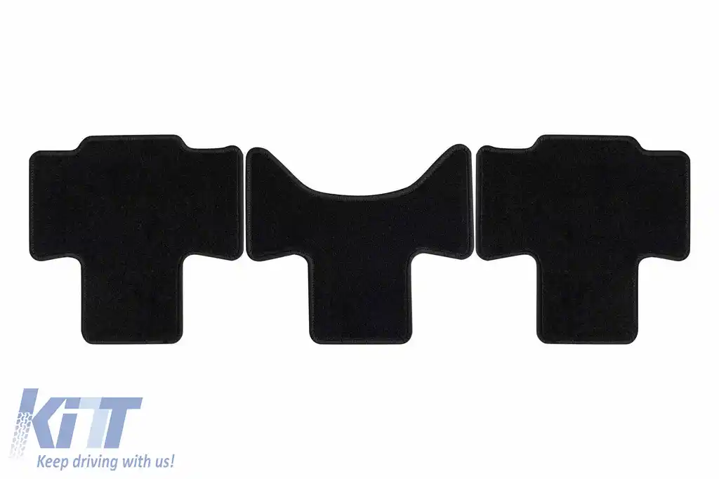 Mochete textile de la Rigum potrivite pentru Volkswagen T7 Multivan după 2022, pentru a treia rând cu șine deschise, set de 2 bucăți, negru