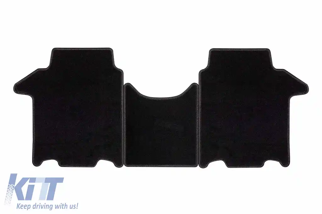 Mochete textile de la Rigum potrivite pentru Volkswagen T7 Multivan după 2022, pentru a treia rând cu șine închise, set de 2 bucăți, negru