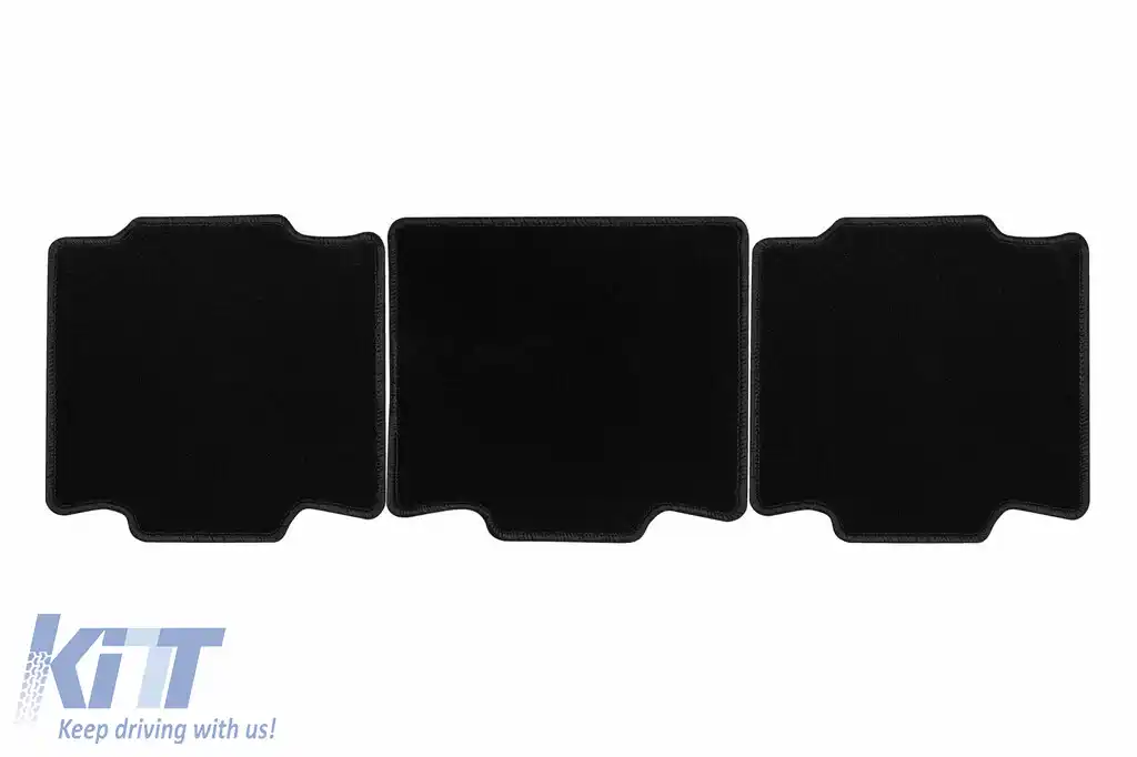 Mochete textile de la Rigum potrivite pentru Volkswagen T7 Multivan după 2022, pentru a treia rând cu șine închise, set de 2 bucăți, negru