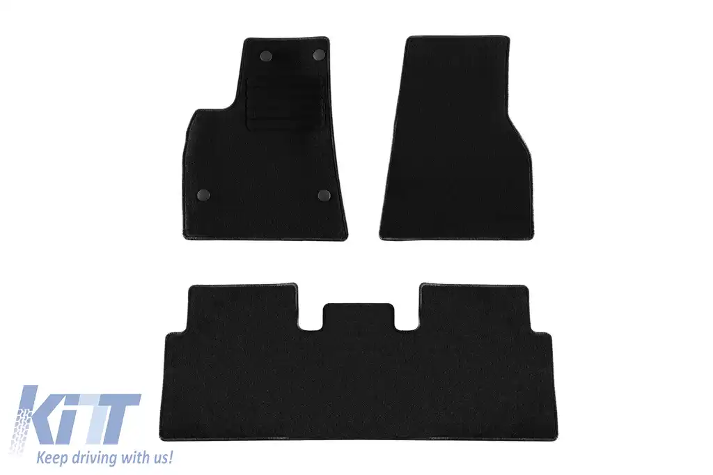 Mochete textile de la Rigum potrivite pentru Tesla Model S după 2017, set de 3 piese, negru