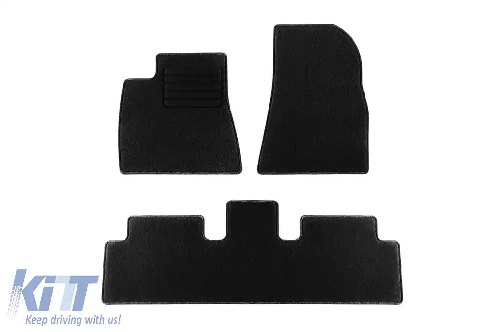 Mochete textile de la Rigum potrivite pentru Tesla Model 3 după 2024, set de 3 piese, negru