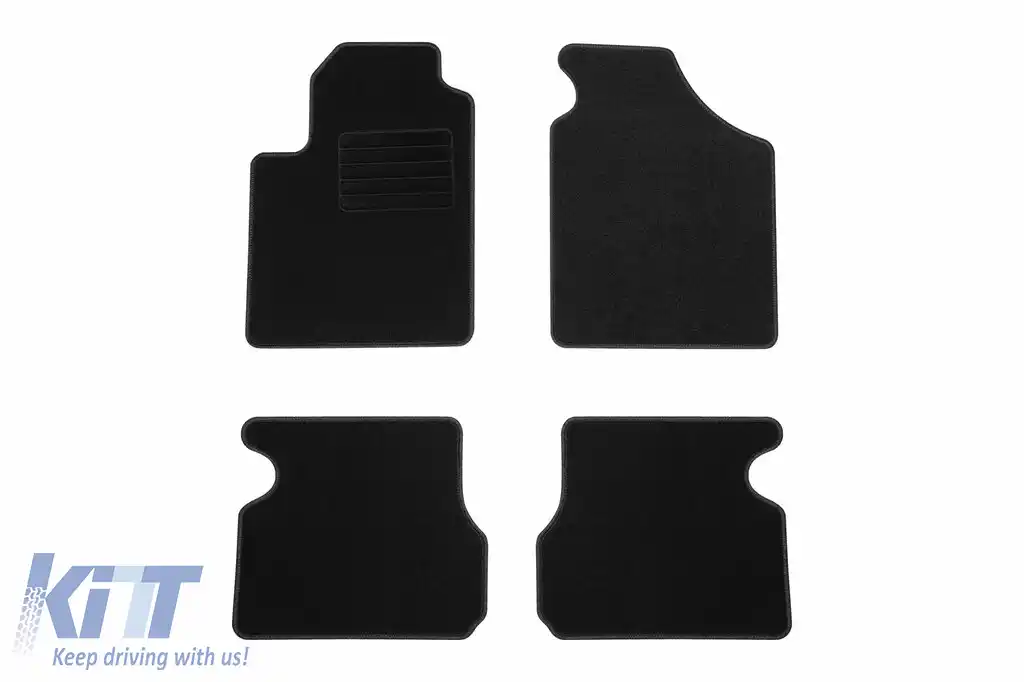 Mochete textile de podea de la Rigum potrivite pentru KIA Rio 2003-2006, set de 4 bucăți, negru