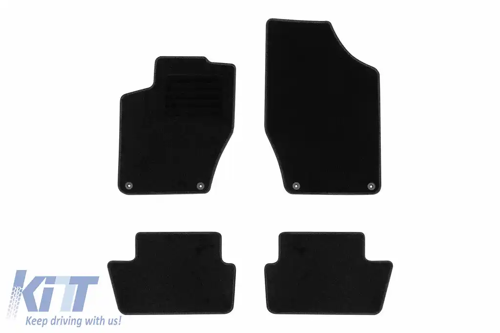 Mochete textile de podea de la Rigum potrivite pentru Peugeot 308 Cc 2008-2013, set de 4 bucăți, negru