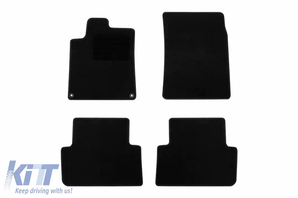 Mochete textile de podea de la Rigum potrivite pentru Peugeot 407 2004-2011, set de 4 bucăți, negru