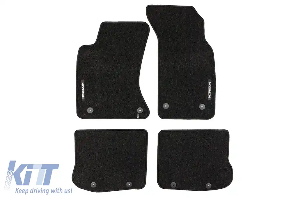 Mochete textile din seria Horizon de la Frogum potrivite pentru Audi A4 B5 1994-2001, set de 4 bucăți, negru