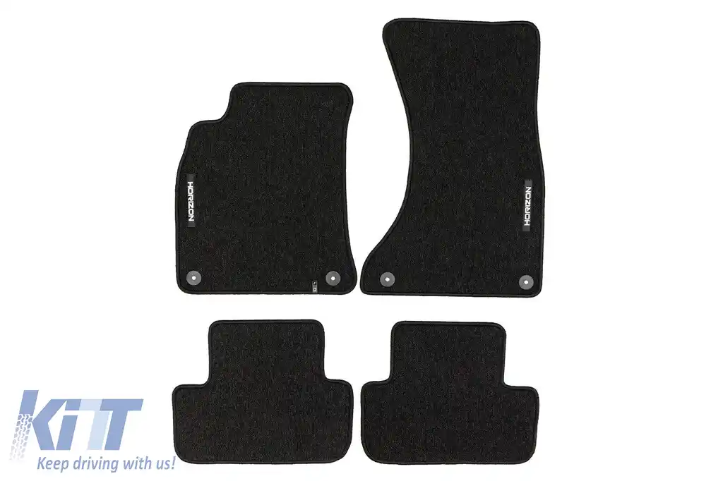 Mochete textile din seria Horizon de la Frogum potrivite pentru Audi A4 B8 2007-2015, set de 4 bucăți, negru