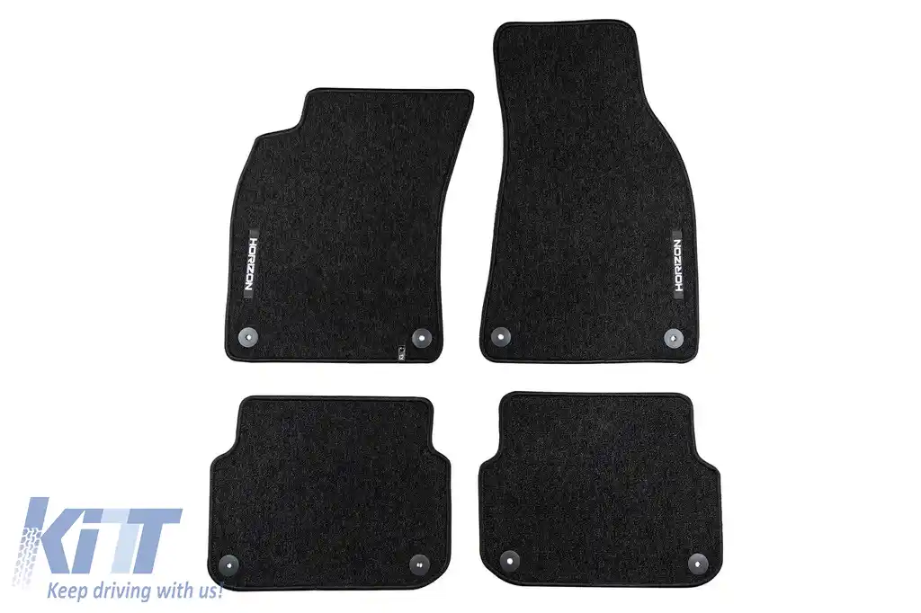 Mochete textile din seria Horizon de la Frogum potrivite pentru Audi A6 C6 2004-2011, set de 4 bucăți, negru