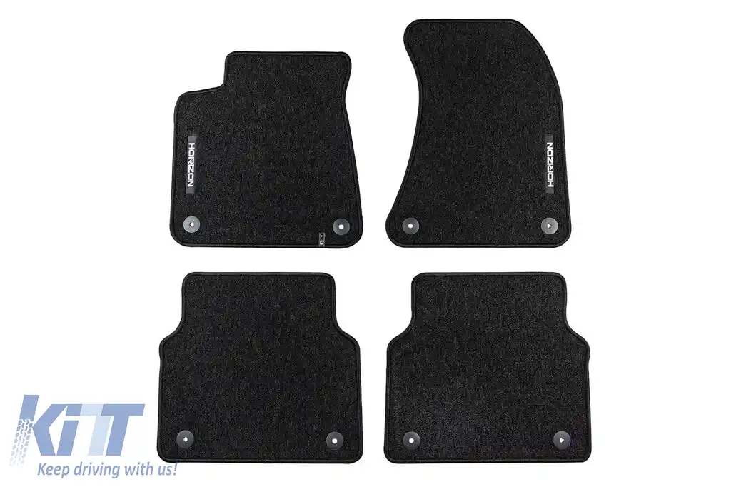 Mochete textile din seria Horizon de la Frogum potrivite pentru Audi A8 D4 2009-2017, set de 4 bucăți, negru