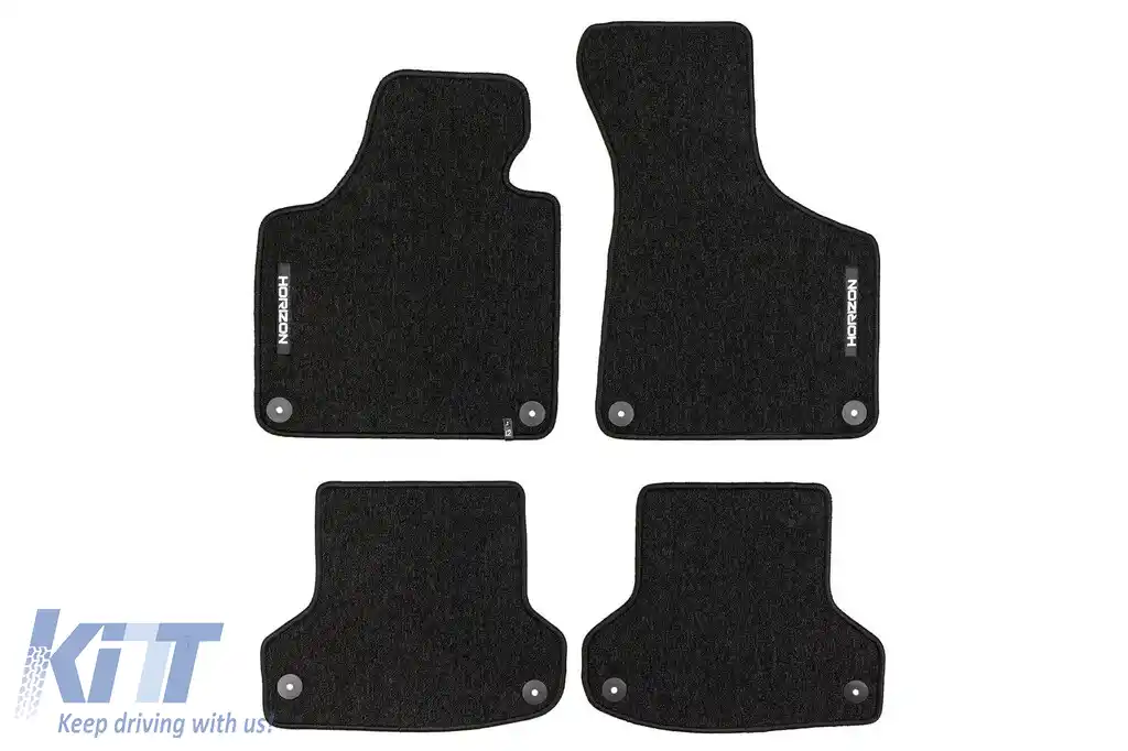 Mochete textile din seria Horizon de la Frogum potrivite pentru Audi A3 8P, A3 Sportback 8P 2003-2013, set de 4 bucăți, negru