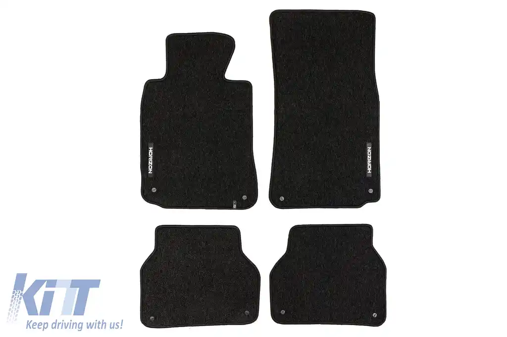 Mochete textile din seria Horizon de la Frogum potrivite pentru BMW 5 series E39 sedan, estate 1995-2003, set de 4 bucăți, negru