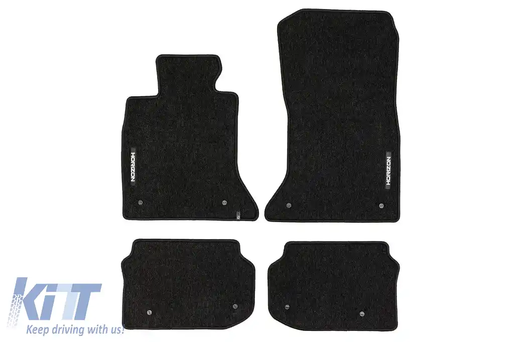Mochete textile din seria Horizon de la Frogum potrivite pentru BMW 5 series F10 sedan, F11 estate 2010-2017, set de 4 bucăți, negru