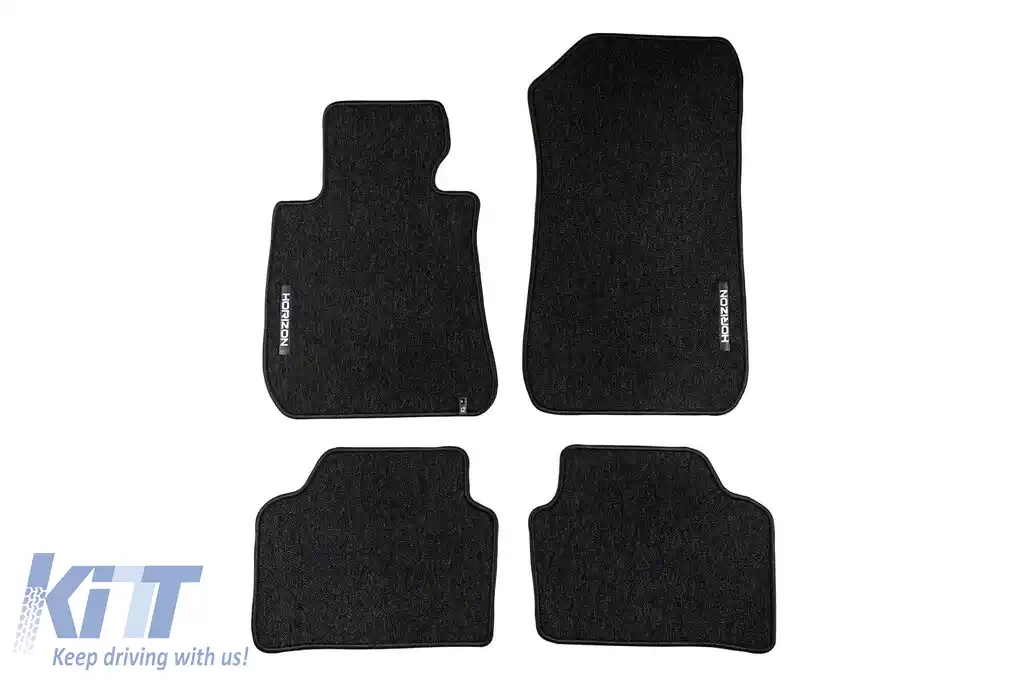 Mochete textile din seria Horizon de la Frogum potrivite pentru BMW 3 series E90 sedan, E91 estate 2004-2012, set de 4 bucăți, negru