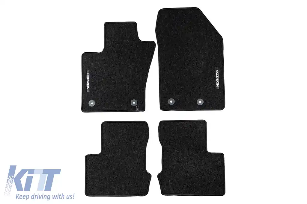 Mochete textile din seria Horizon de la Frogum potrivite pentru Fiat 500X după 2014, set de 4 bucăți, negru