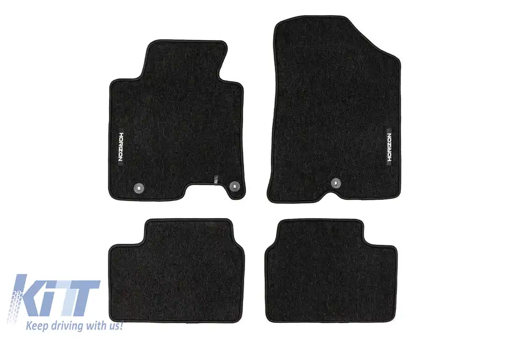 Mochete textile din seria Horizon de la Frogum potrivite pentru Kia Ceed, Kia ProCeed 2012-2018, set de 4 bucăți, negru