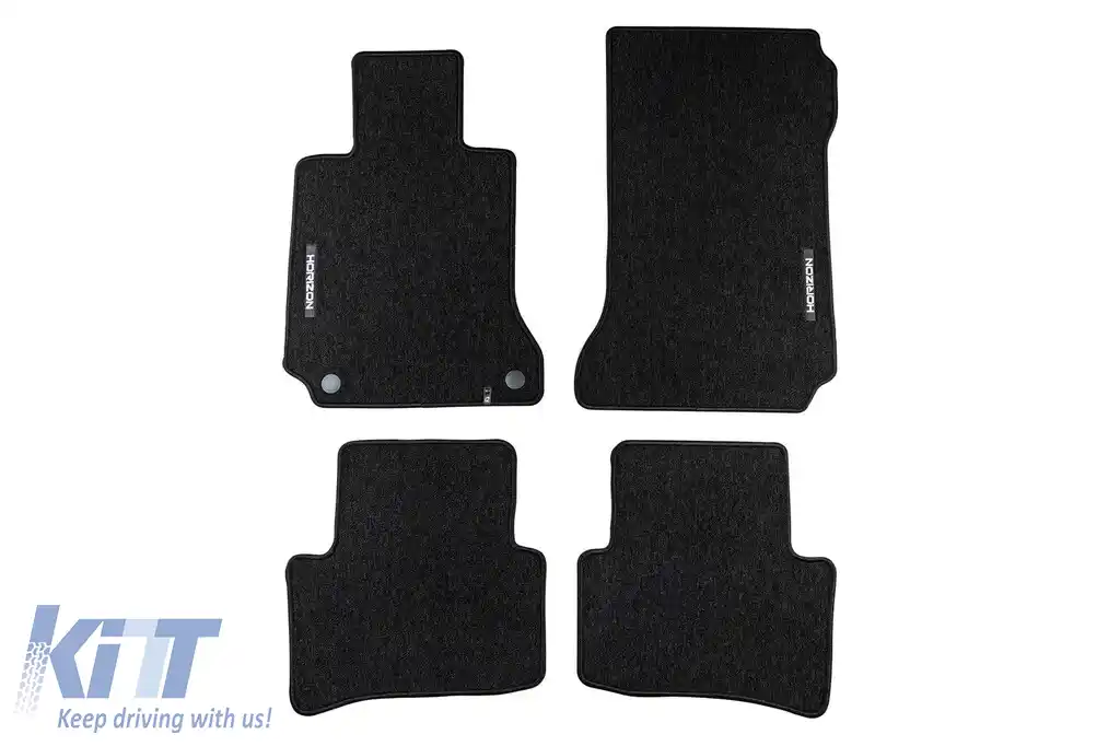 Mochete textile din seria Horizon de la Frogum potrivite pentru Mercedes C class W204 sedan, S204 estate 2007-2014, set de 4 bucăți, negru