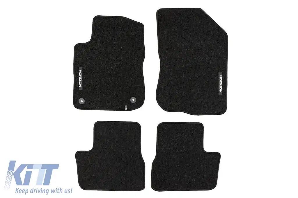 Mochete textile din seria Horizon de la Frogum potrivite pentru Peugeot 208, Peugeot 2008 2012-2019, set de 4 bucăți, negru
