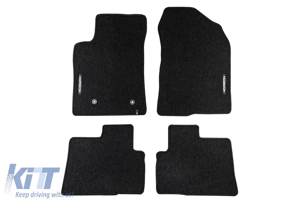 Mochete textile din seria Horizon de la Frogum potrivite pentru Toyota Corolla Verso 2004-2009, set de 4 bucăți, negru
